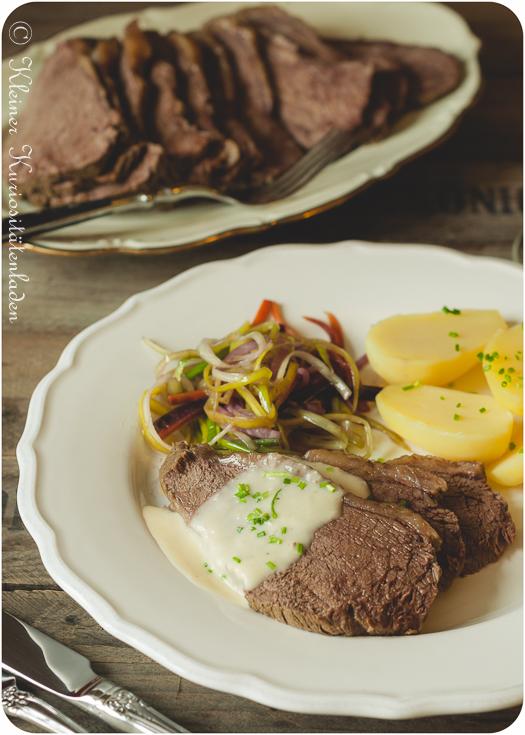 Rezeptbild: Tafelspitz mit Meerrettichsauce und Bouillongemüse
