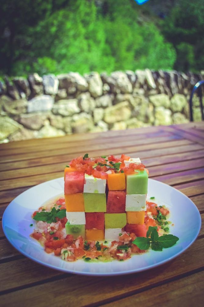 Rezeptbild: Melonensalat mit Feta und Avocado