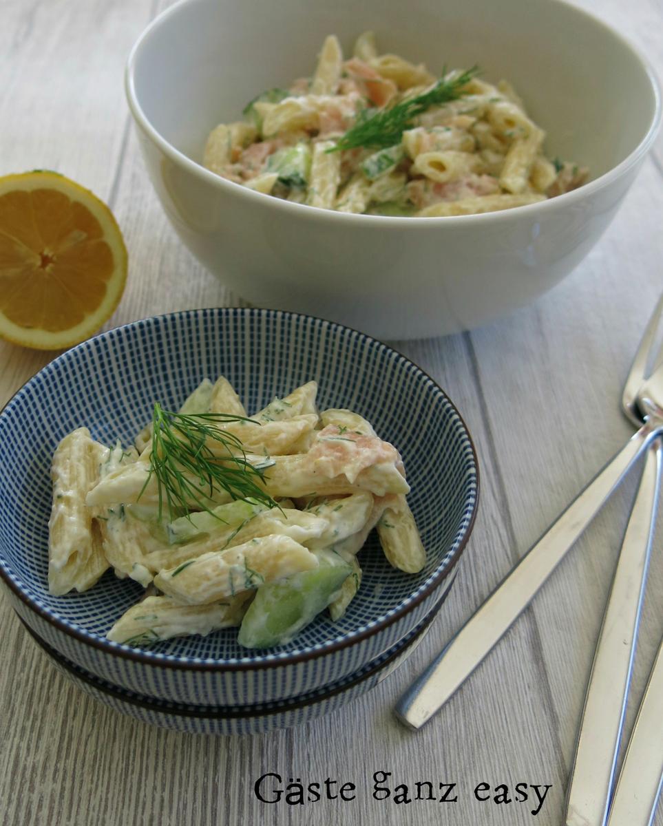 Rezeptbild: Nudelsalat mit Lachs und Zitrone