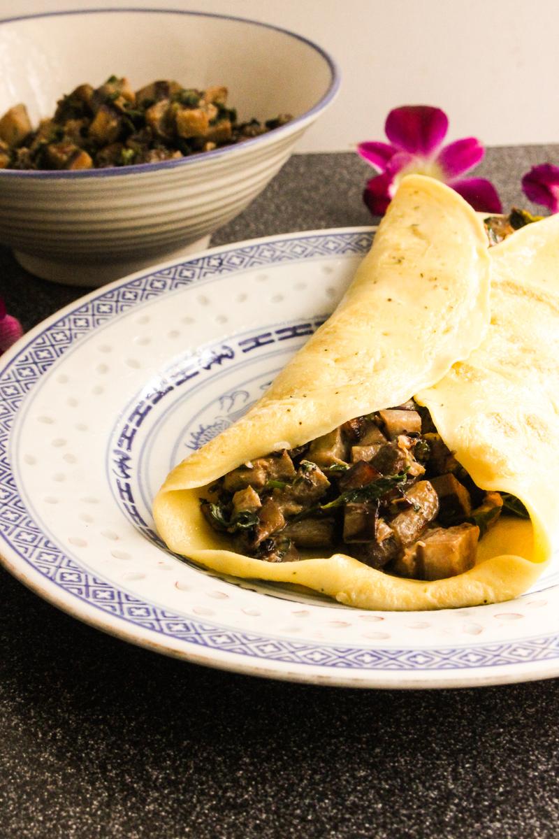 Rezeptbild: Omelette mit Pilzen und Auberginen