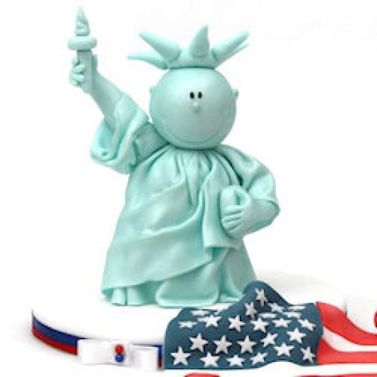 Rezeptbild: USA Motivtorte mit Freiheitsstatue