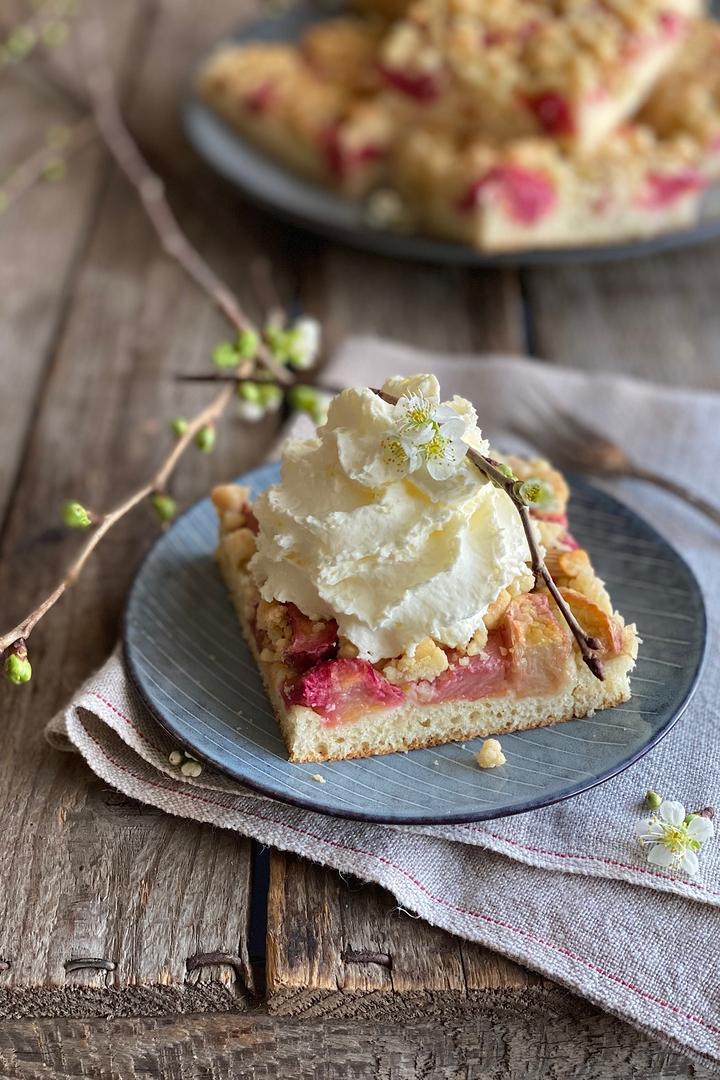 Rezeptbild: Rhabarber-Streuselkuchen aus Quark-Öl-Teig