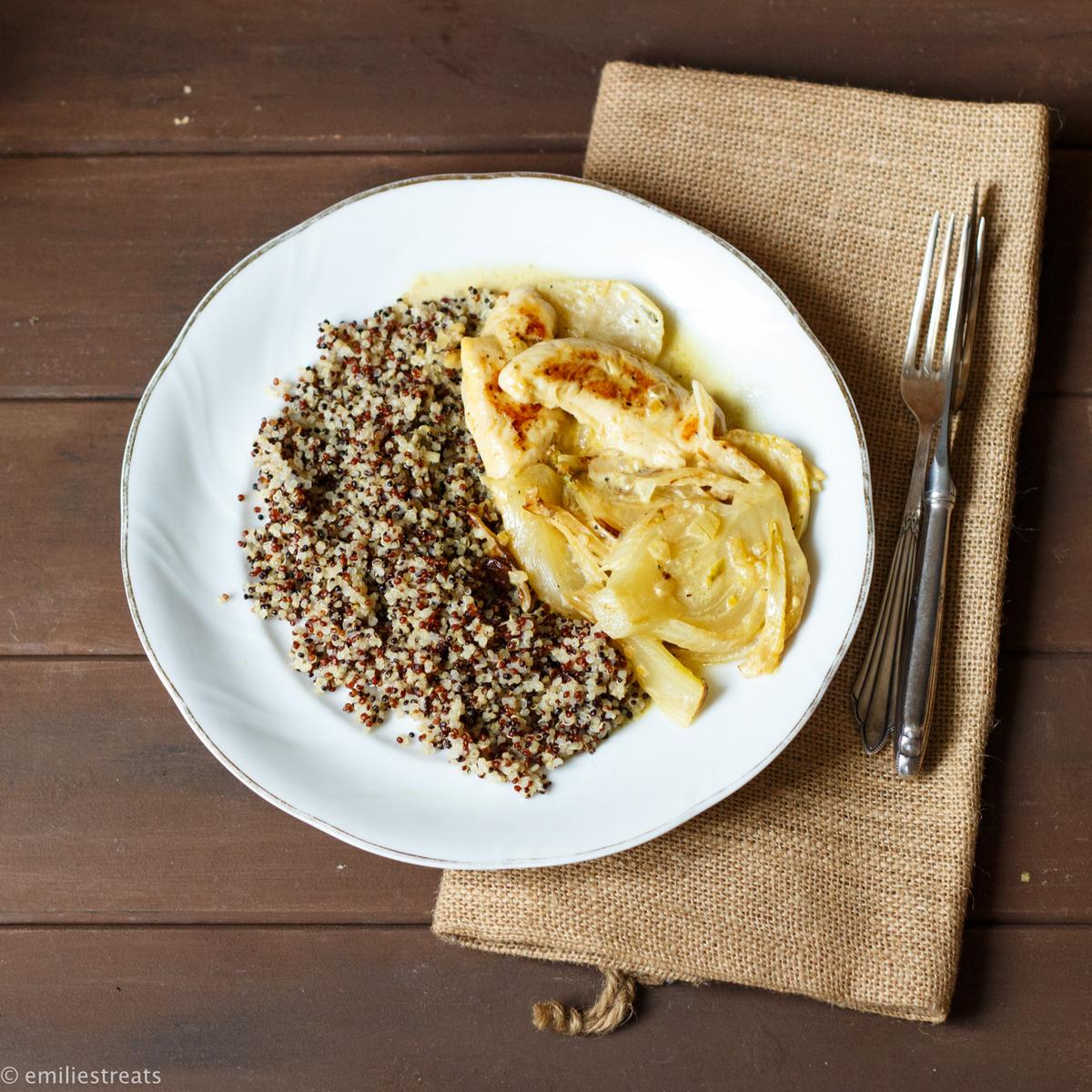 Rezeptbild: Fenchel-Orangen-Pfanne mit Hähnchen