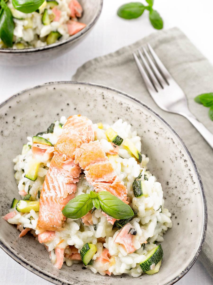 Rezeptbild: Risotto mit Lachsforelle und Zucchini