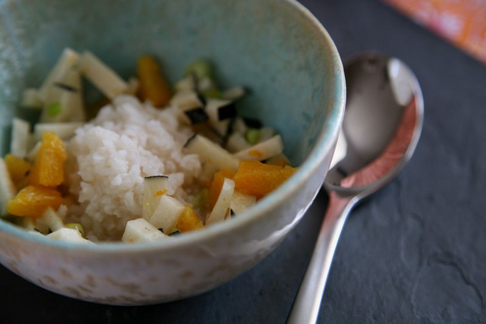 Rezeptbild: Congee mit schwarzem Rettich