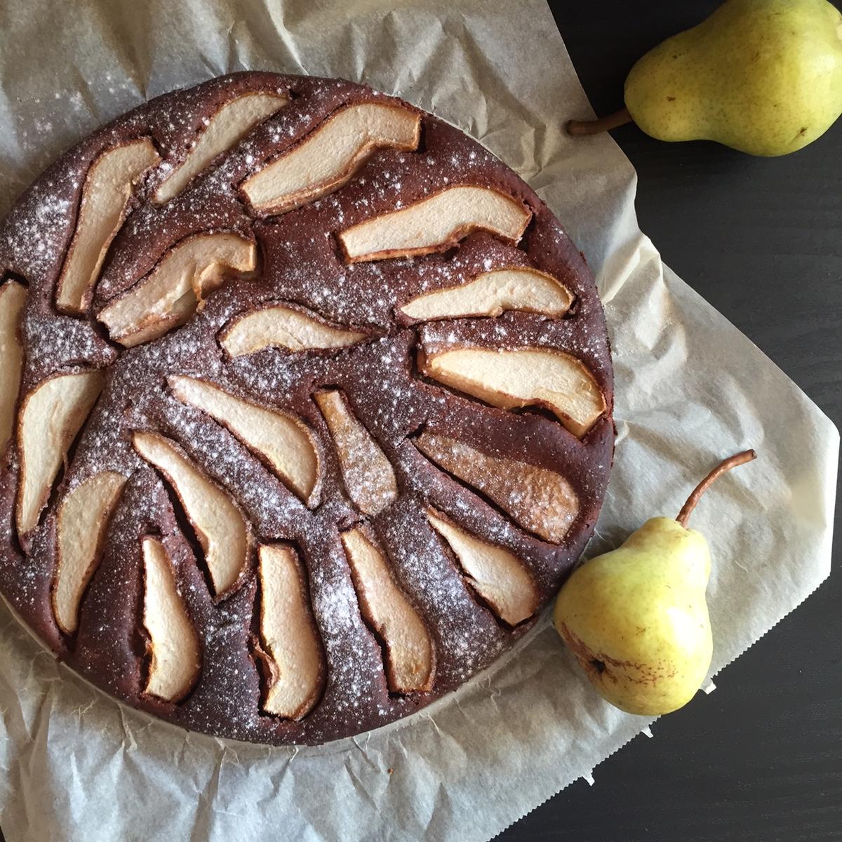 Rezeptbild: Schokokuchen mit Birnen