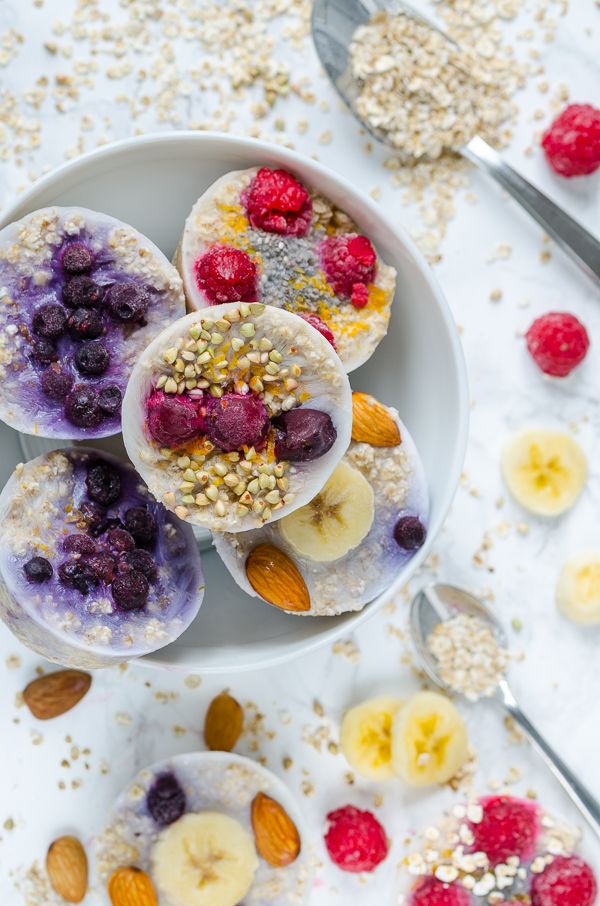 Rezeptbild: vegane Oatmeal Cups zum Einfrieren 