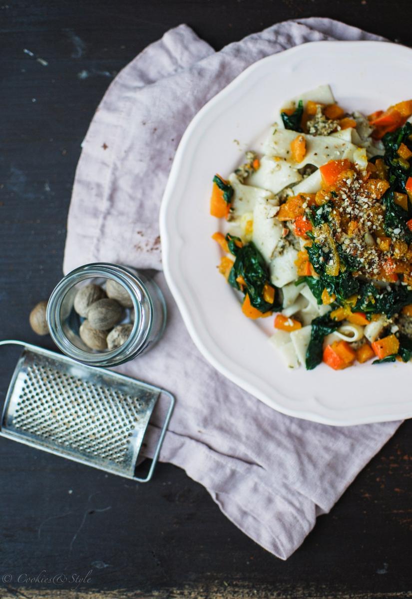 Rezeptbild: Vegane Kürbis-Steinpilz-Pasta