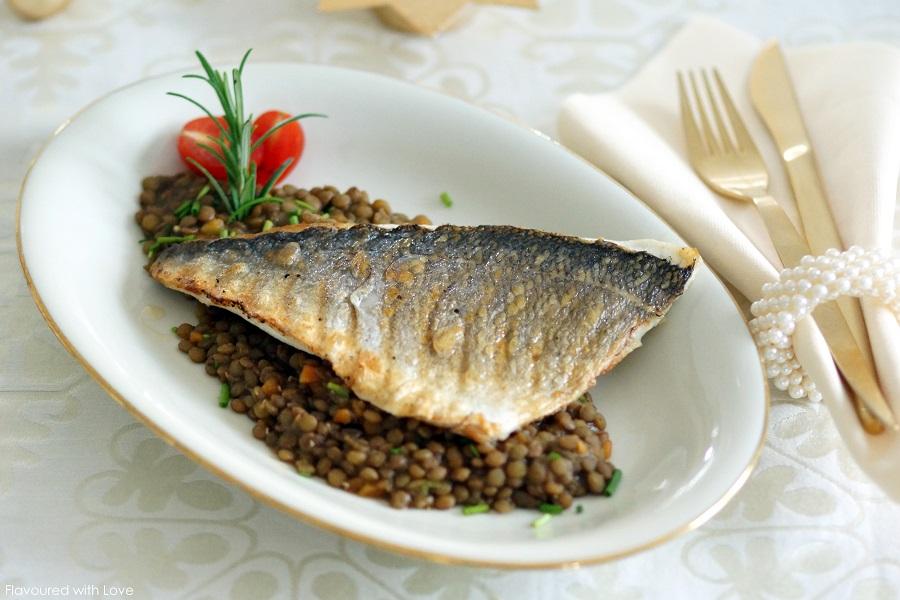 Rezeptbild: Loup de Mer auf Balsamicolinsen