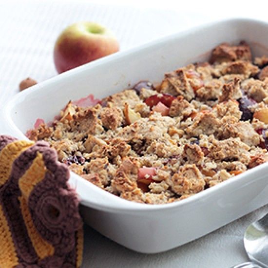 Rezeptbild: Zwetschgen-Apfel-Crumble