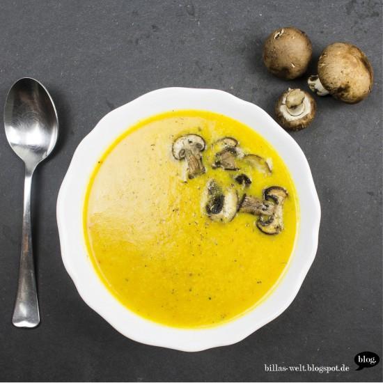 Rezeptbild: Kürbissuppe mit Quitte & Champignons