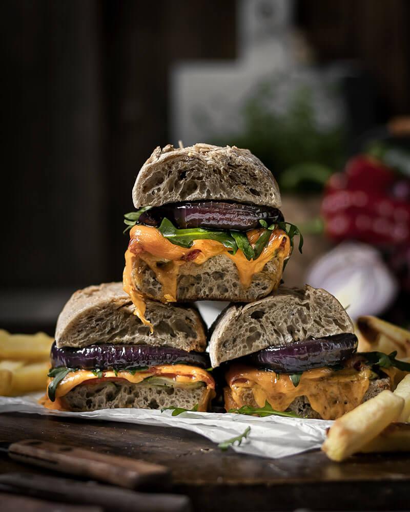 Rezeptbild: Belegtes Baguette mit gegrilltem Gemüse | Baguette vegetarisch belegt