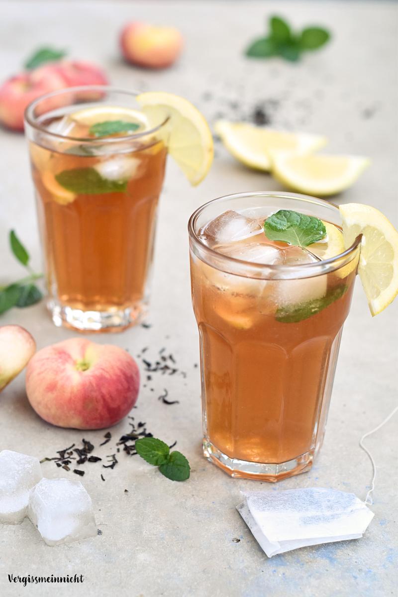 Rezeptbild: Bergpfirsich Eistee – ohne Zucker