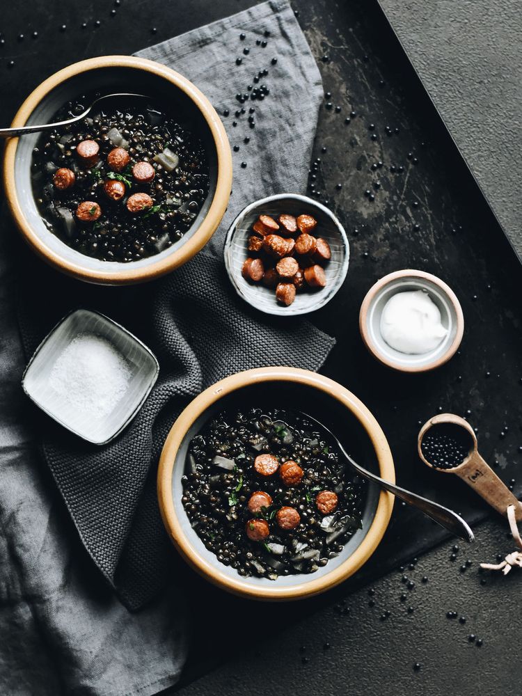 Rezeptbild: SCHWARZE LINSENSUPPE