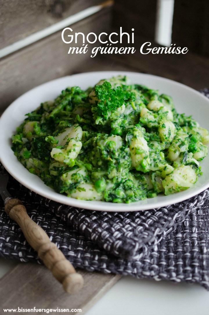 Rezeptbild: Gnocchi mit Spinat, Brokkoli und Erbsen vegan