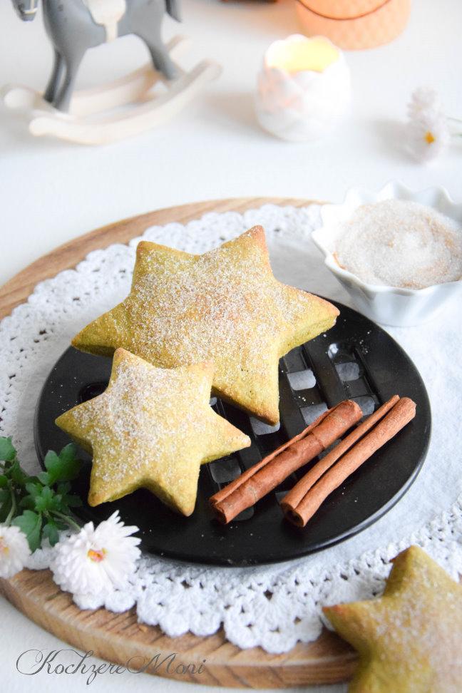Rezeptbild: Zimtsterne aus Quark Kürbiskernöl Teig