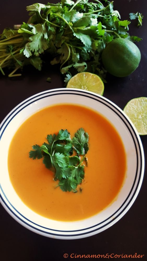 Rezeptbild: Süßkartoffel Suppe mit Kokosmilch und Limette
