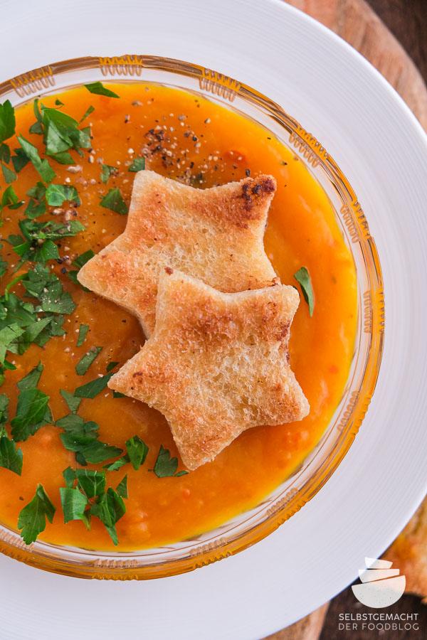 Rezeptbild: Stern Croûtons für Suppen als weihnachtliche Vorspeise