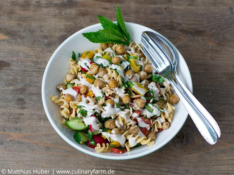 Rezeptbild:  Kichererbsen-Nudelsalat