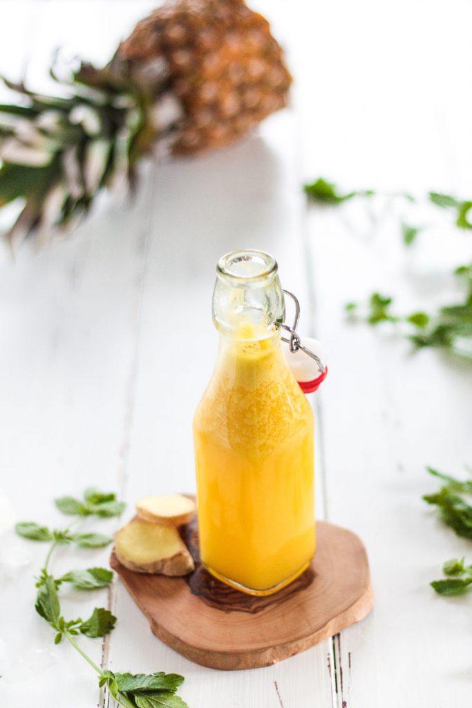 Rezeptbild: Zuckerfreie Ingwer Zitronen Ananas Limonade