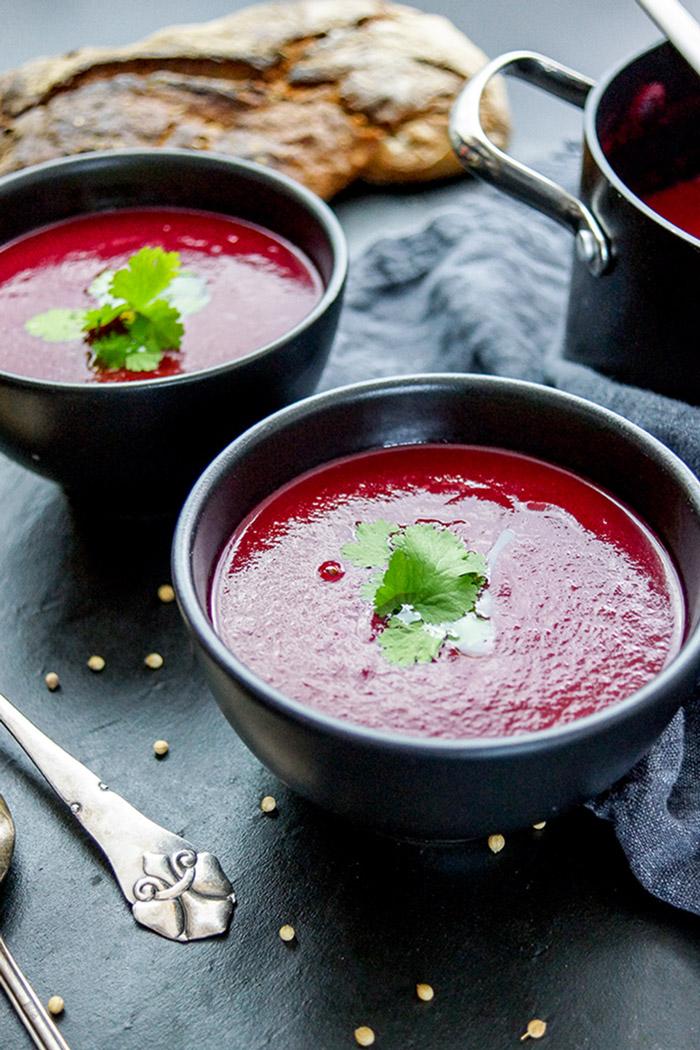 Rezeptbild: Rote Bete Suppe mit Orange und Ingwer