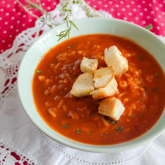 Rezeptbild: Tomaten-Reissuppe