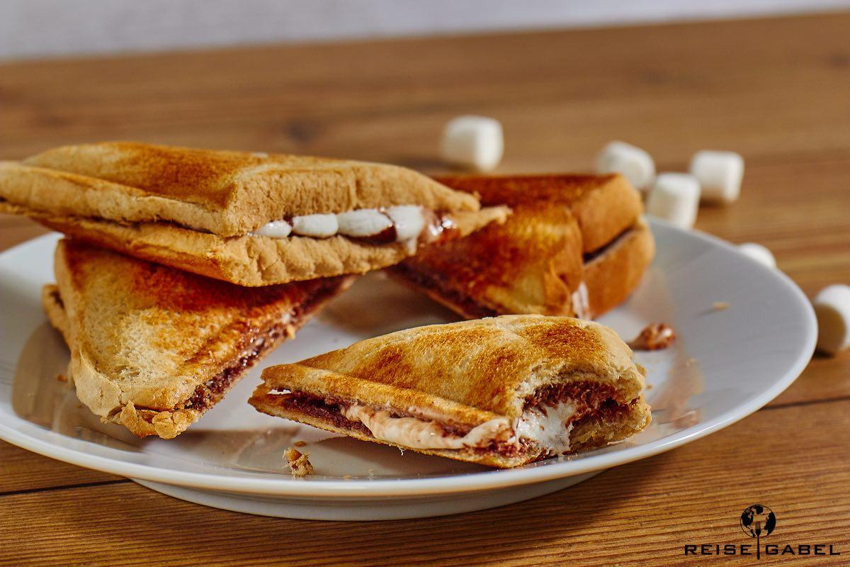 Rezeptbild: Nutella Sandwich mit Marshmallows