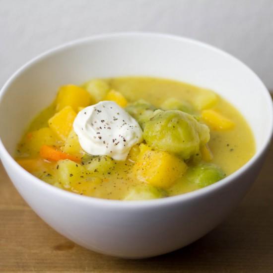 Rezeptbild: Steckrüben-Kartoffel-Eintopf mit Rosenkohl