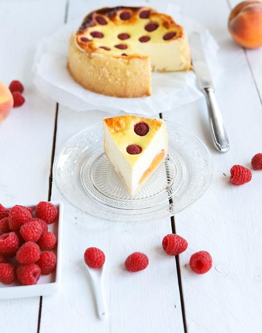 Rezeptbild: Pfirsich-Melba-Käsekuchen