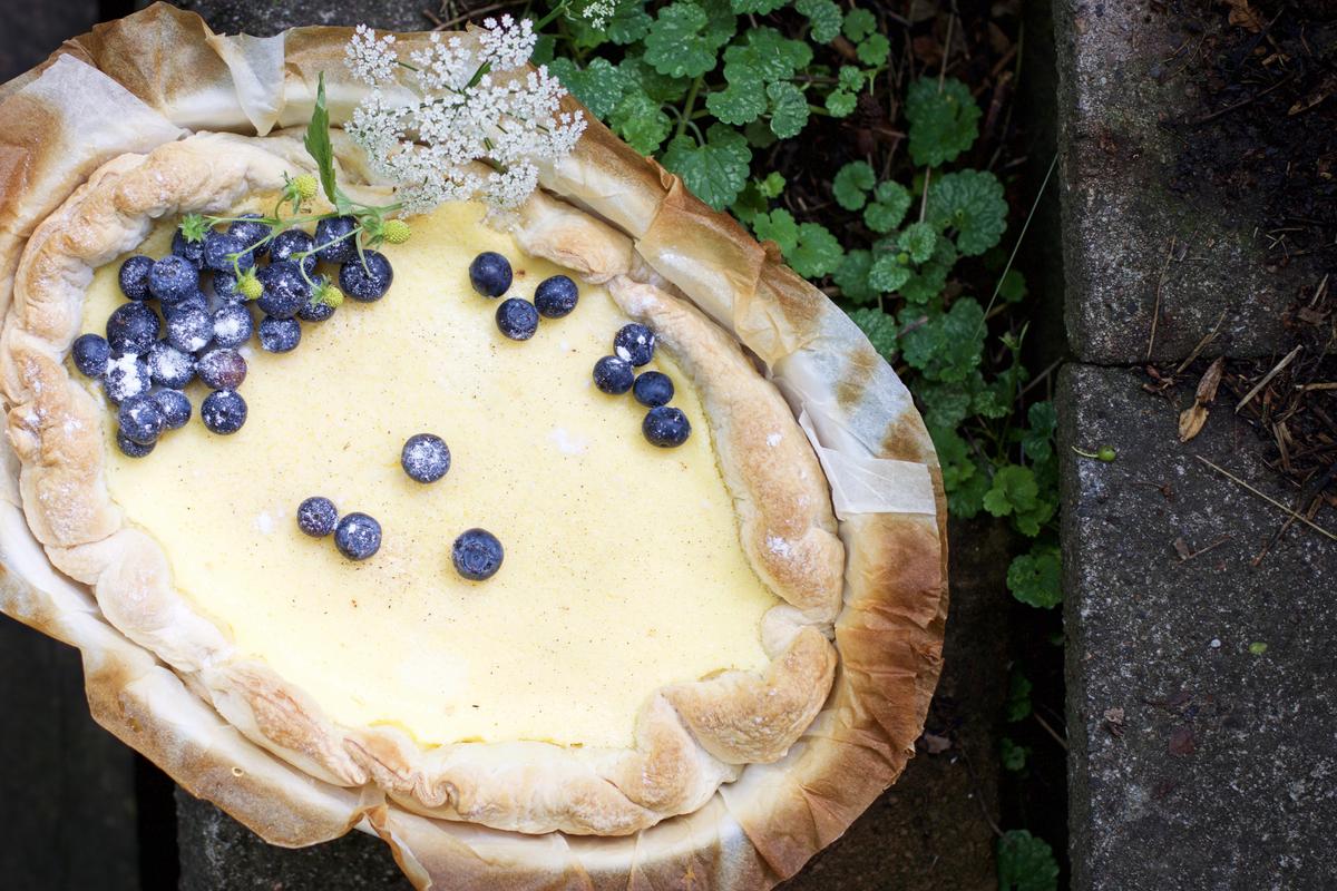 Rezeptbild: Käsekuchen mit Blätterteig und Quark