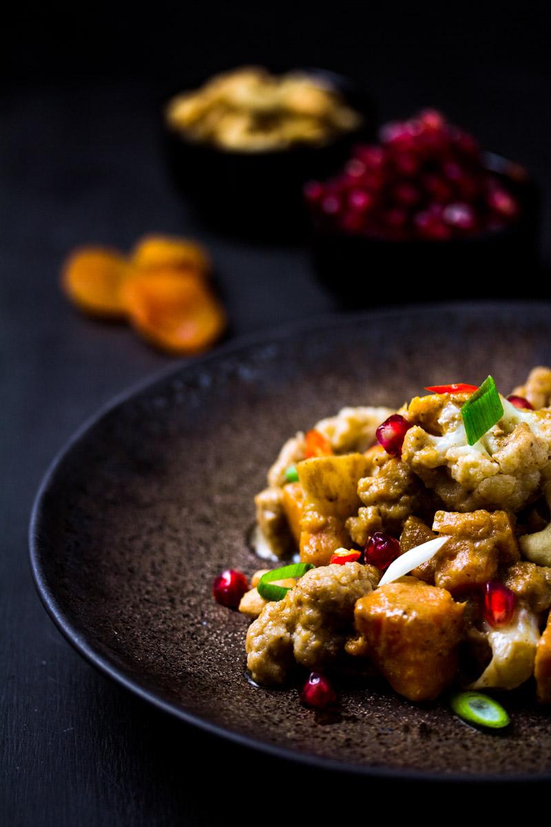 Rezeptbild: Süßkartoffel-Blumenkohl-Curry
