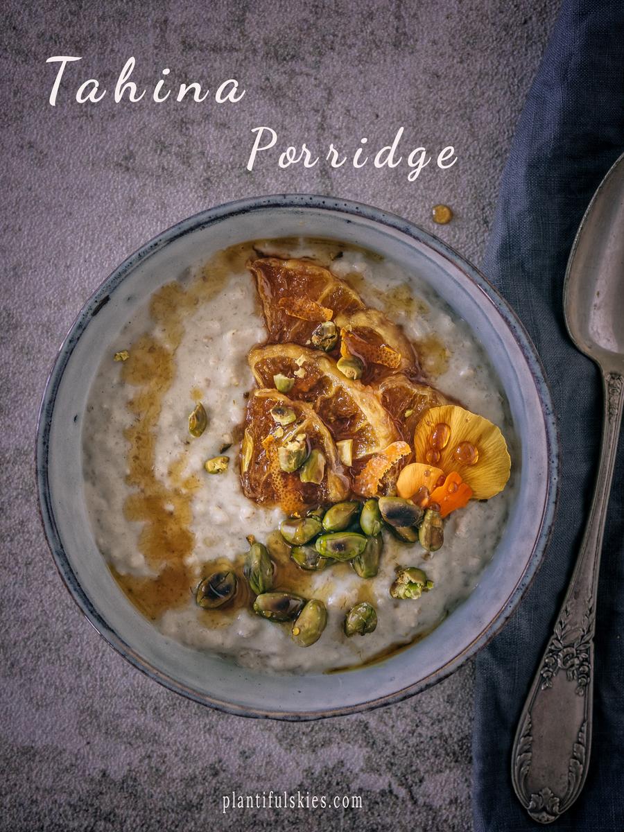 Rezeptbild: Tahina Porridge mit karamellisierten Chili Orangen