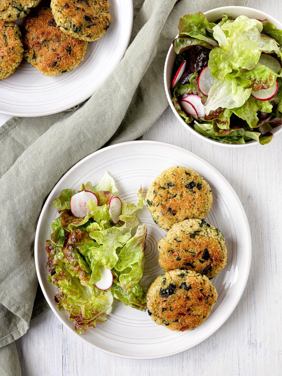 Rezeptbild: Hirse-Spinat-Laibchen - vegan und glutenfrei