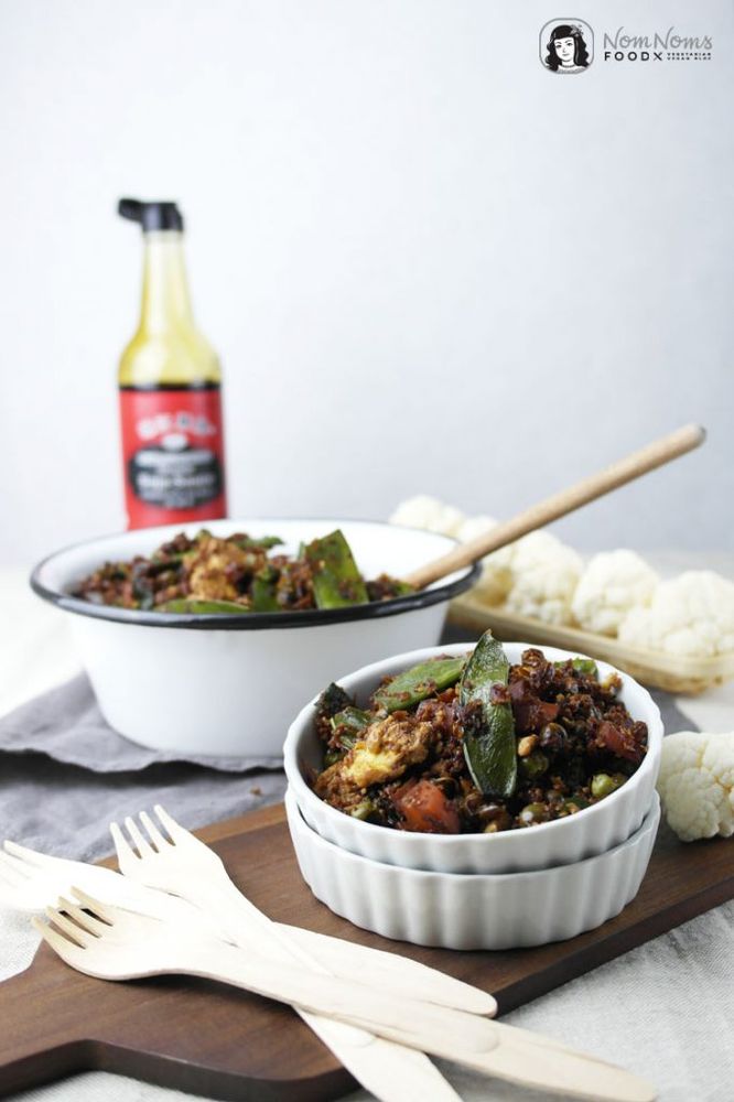 Rezeptbild: Low Carb: Gebratener Blumenkohlreis mit Gemüse