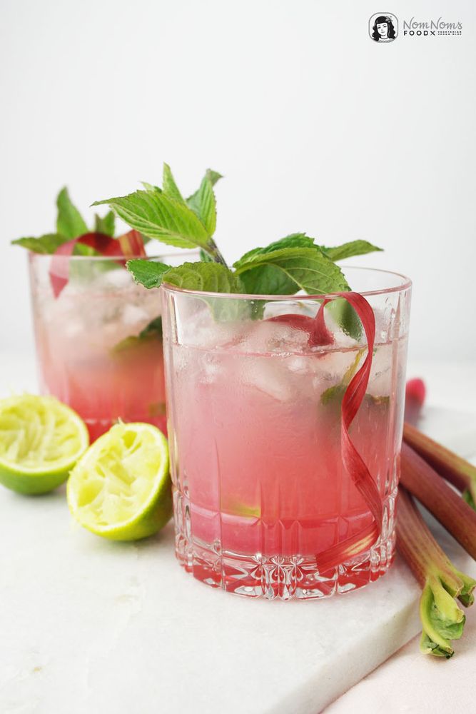 Rezeptbild: Rhabarber-Minze-Mojito & Rhabarber-Minze-Sirup