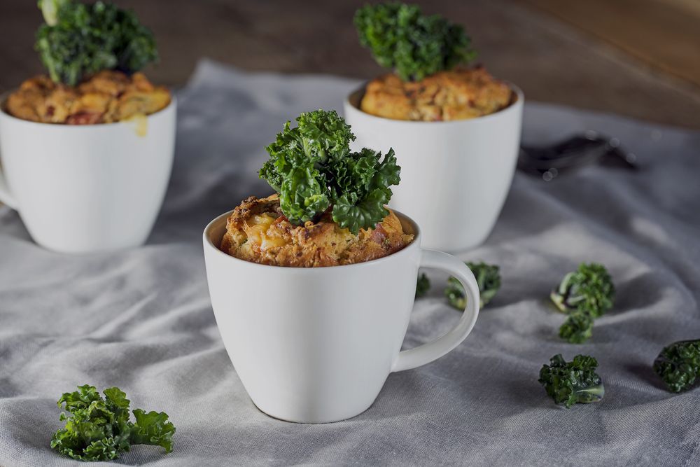 Rezeptbild: Herzhafter Schinken Rührkuchen mit Grünkohl
