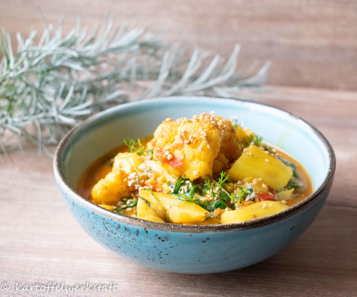 Rezeptbild: Pikantes Kartoffel-Blumenkohlcurry