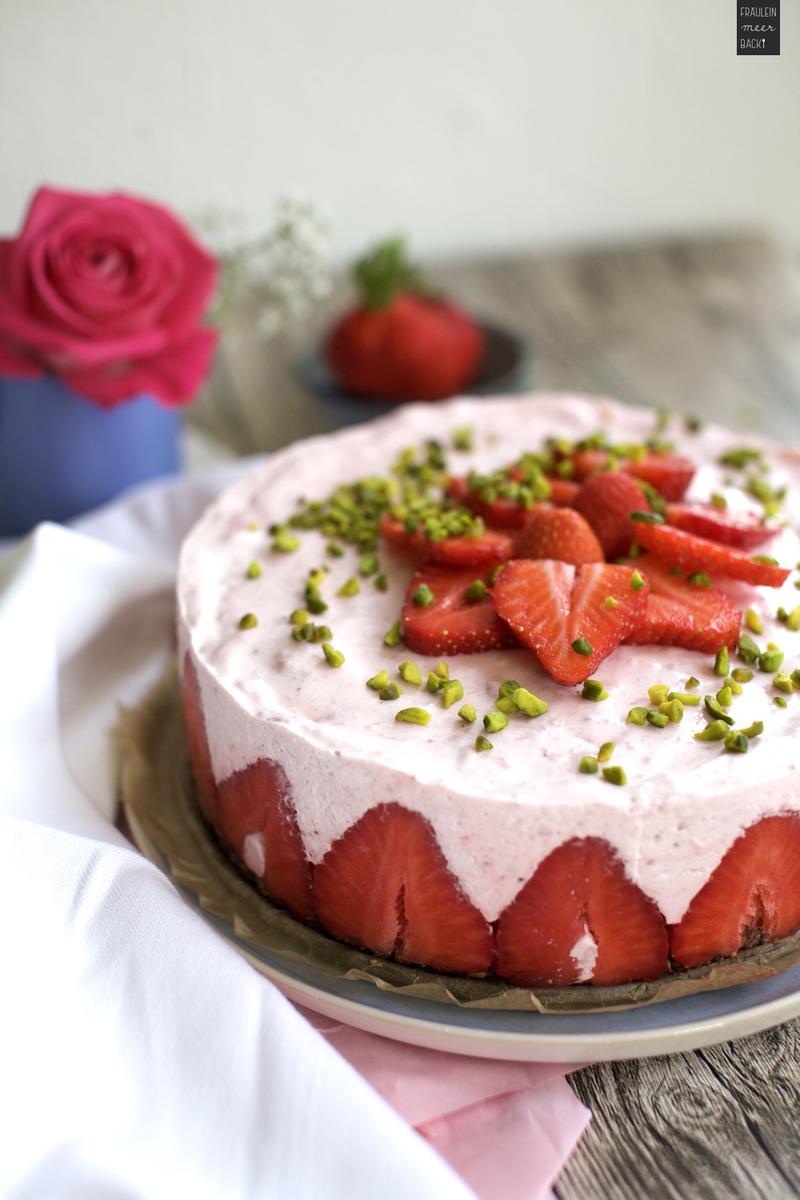 Rezeptbild: No Bake Erdbeer-Joghurt-Torte