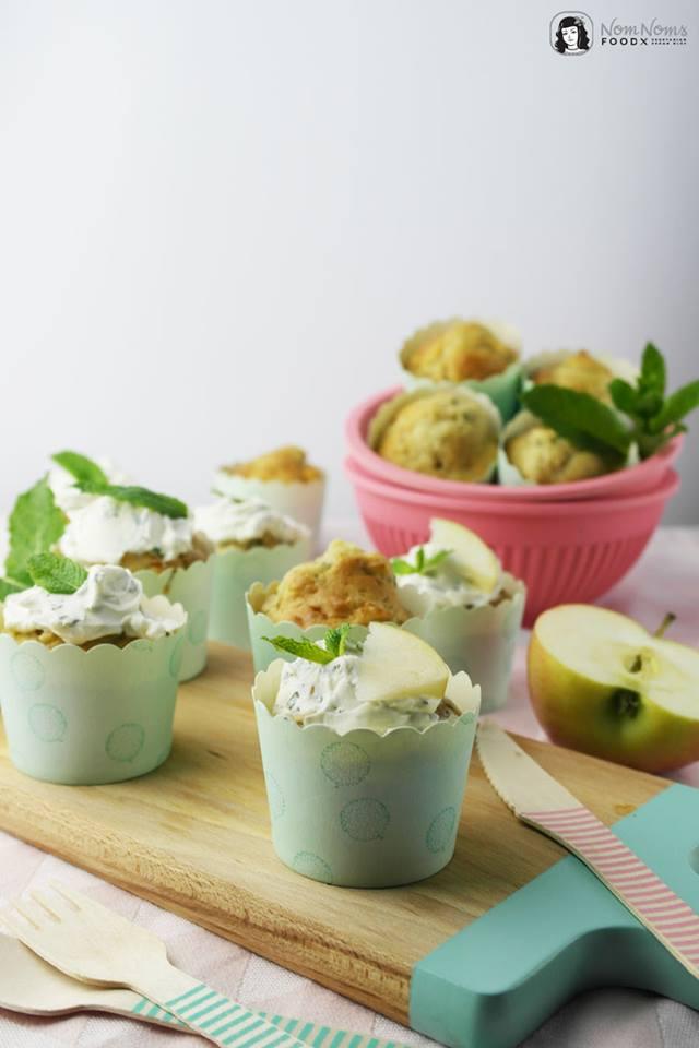 Rezeptbild: Apfel-Minz-Muffins mit Minz-Frosting