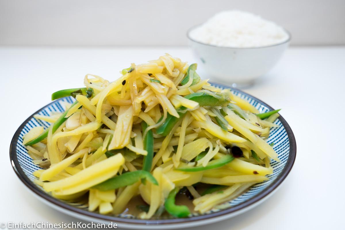 Rezeptbild: 酸辣土豆丝 – Sauer-scharfe Kartoffelstreifen