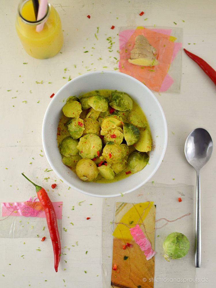 Rezeptbild: Veganes Rosenkohl-Orangen-Curry