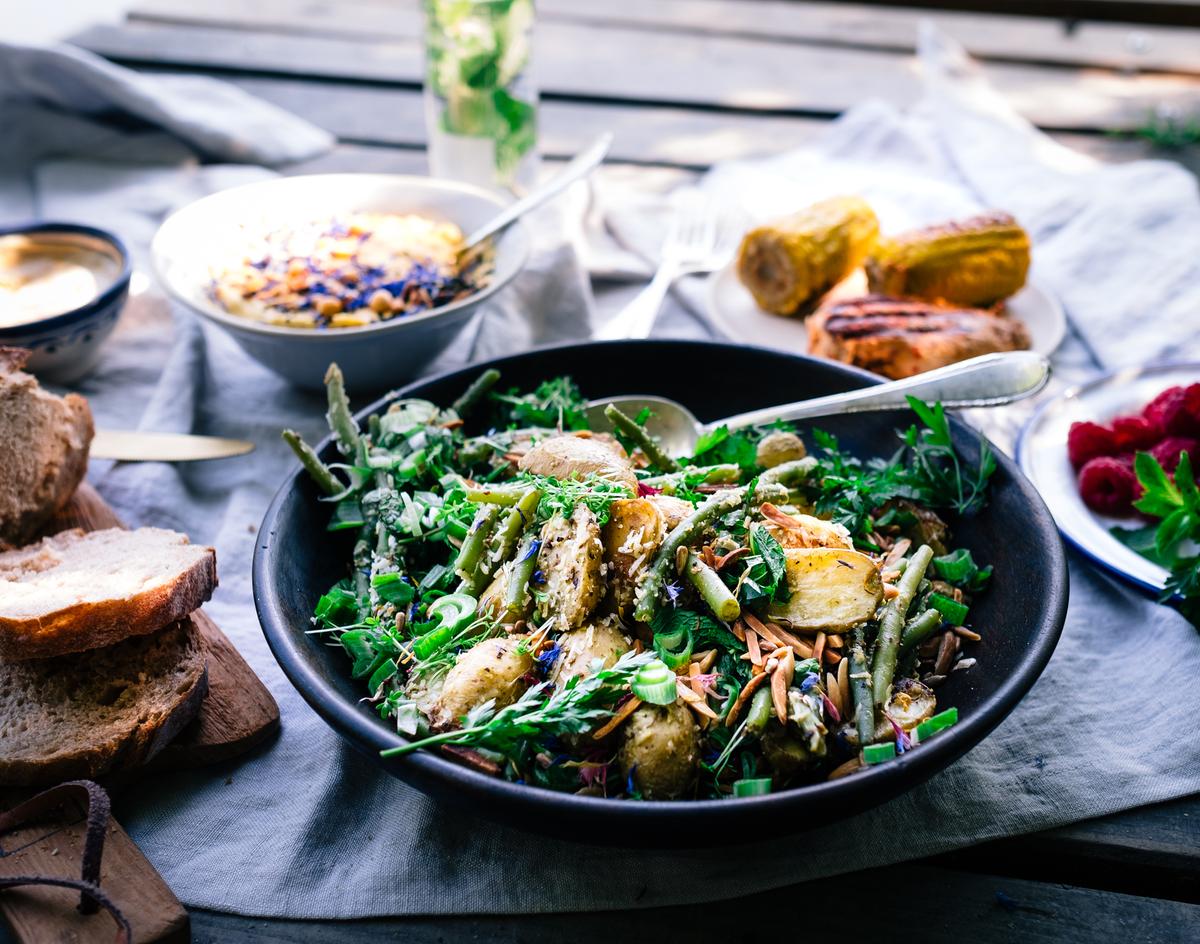 Rezeptbild: Kartoffel-Bohnen Salat - die beste Grill-Beilage überhaupt