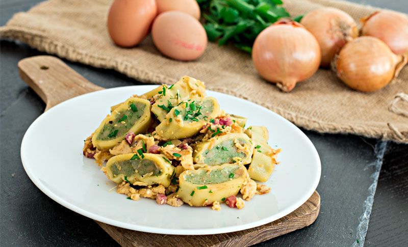 Rezeptbild: Maultaschen mit Ei & Speck
