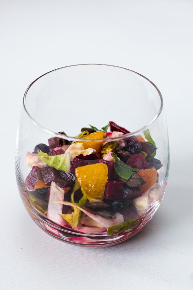 Rezeptbild: Rote Beete Salat mit Orange, Chicorée und Blauschimmelkäse