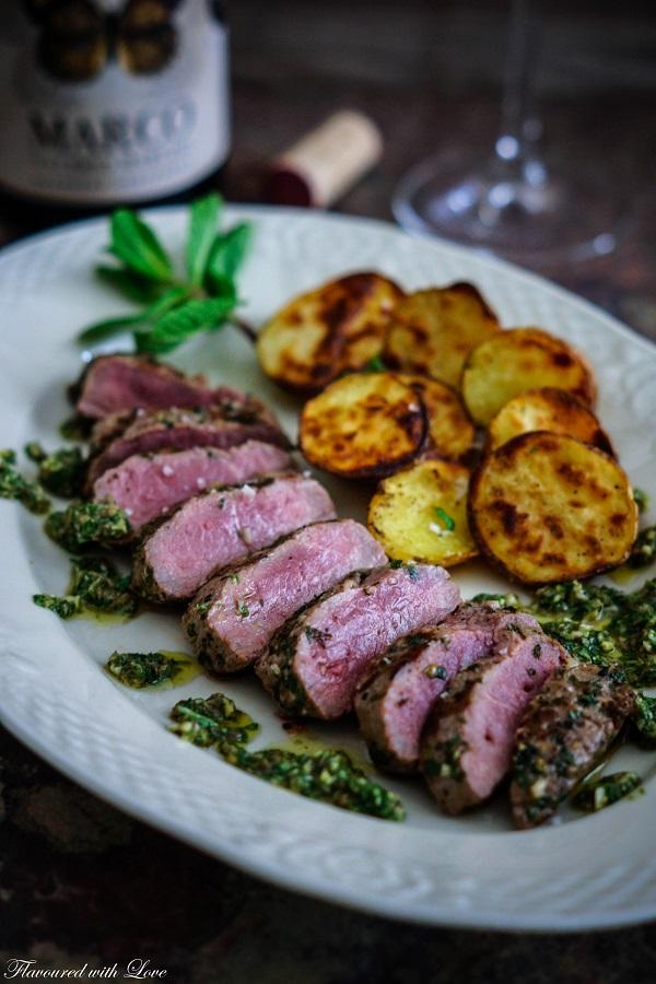 Rezeptbild: Lammlachse mit Salsa Verde