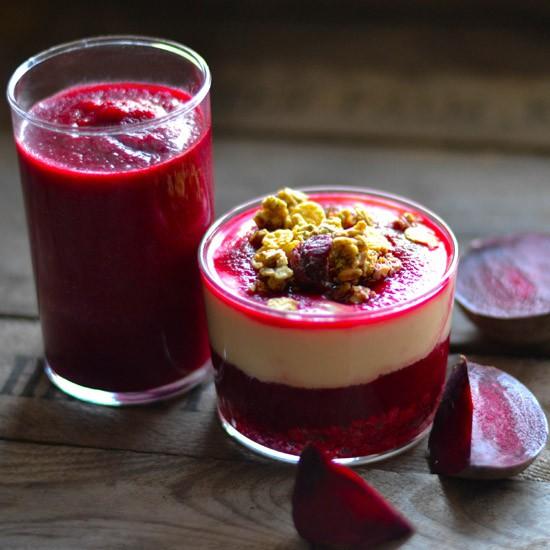 Rezeptbild: Apfel - Rote Bete Smoothie und Frühstück