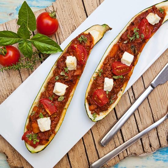 Rezeptbild: Gefüllte Zucchini mit Bolognese Ragout Rezept