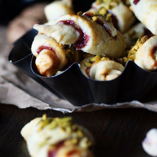 Rezeptbild: Rugalach mit Marmelade und Schokocreme