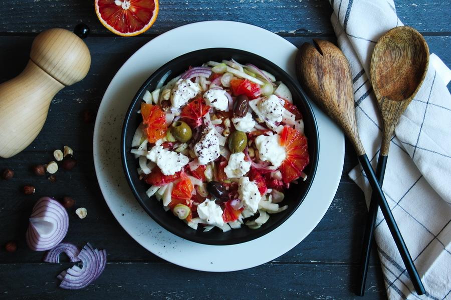 Rezeptbild: Fenchel-Orangen-Salat mir Burrata