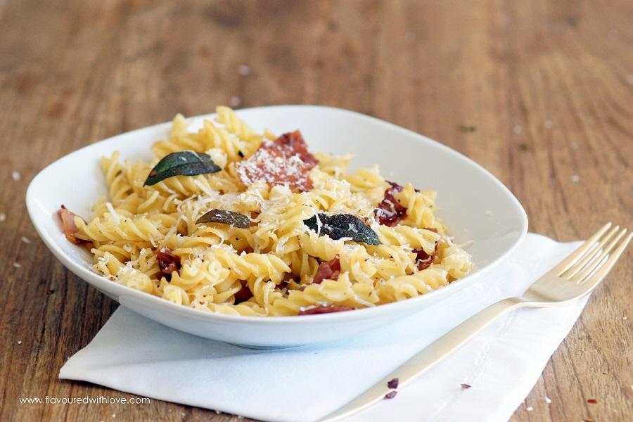Rezeptbild: Salbei Fusilli mit Parmaschinken
